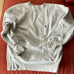 Vintage Men’s Large Heather Gray Crew Neck Sweatshirt